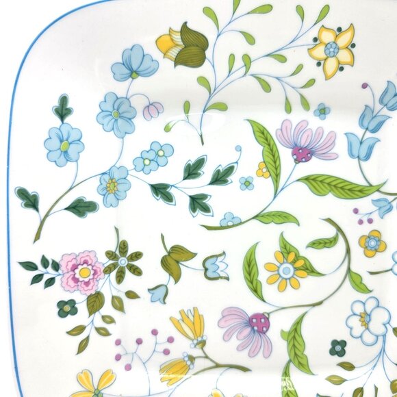 Spode Afton Square Plate 9" Bone China Floral Design England Y8212 J161 - Picture 4 of 14